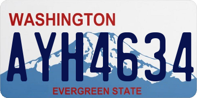 WA license plate AYH4634
