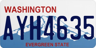 WA license plate AYH4635