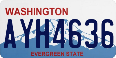 WA license plate AYH4636