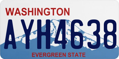 WA license plate AYH4638