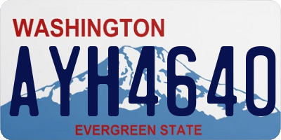 WA license plate AYH4640