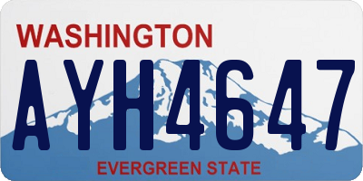 WA license plate AYH4647