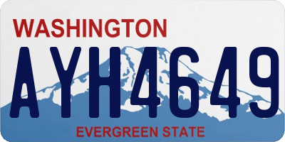 WA license plate AYH4649