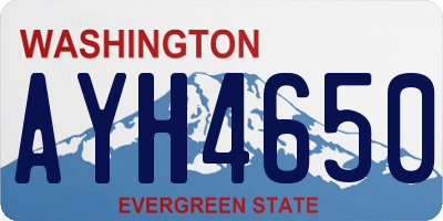 WA license plate AYH4650