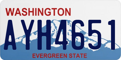 WA license plate AYH4651