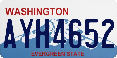WA license plate AYH4652