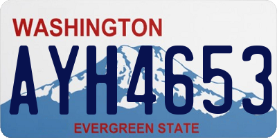 WA license plate AYH4653