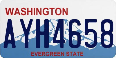 WA license plate AYH4658