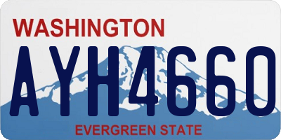 WA license plate AYH4660