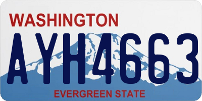 WA license plate AYH4663
