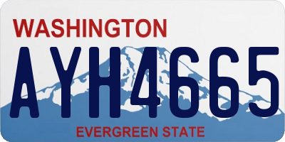 WA license plate AYH4665