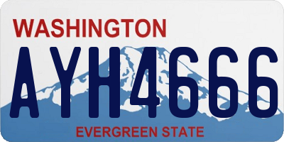 WA license plate AYH4666