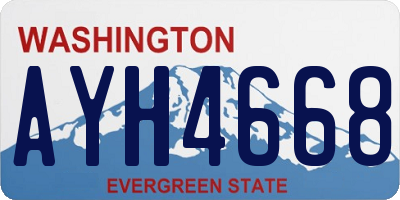 WA license plate AYH4668