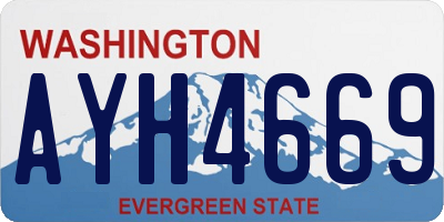 WA license plate AYH4669