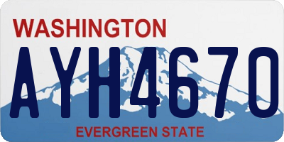 WA license plate AYH4670