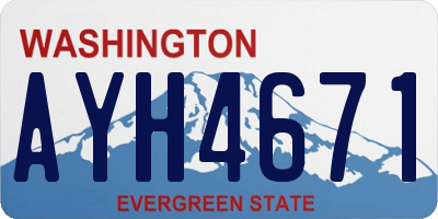 WA license plate AYH4671