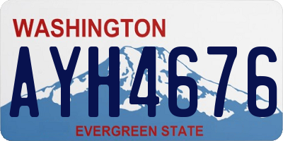 WA license plate AYH4676