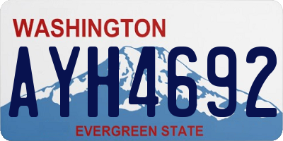 WA license plate AYH4692