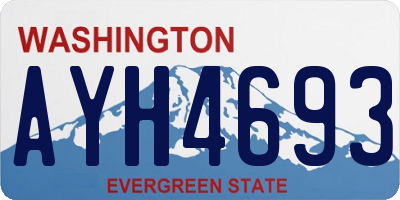 WA license plate AYH4693