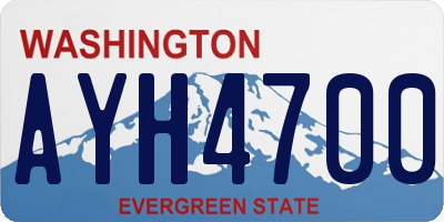 WA license plate AYH4700