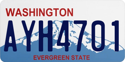 WA license plate AYH4701