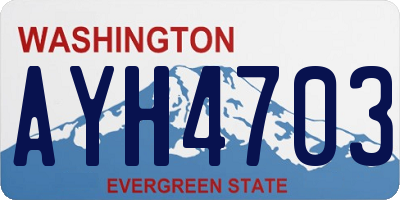 WA license plate AYH4703