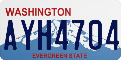 WA license plate AYH4704