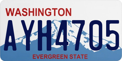 WA license plate AYH4705