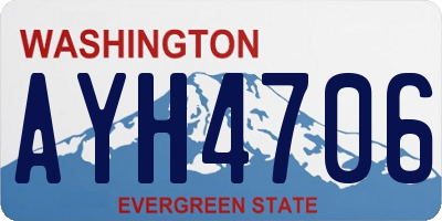 WA license plate AYH4706