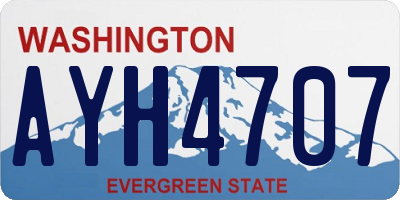 WA license plate AYH4707