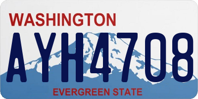 WA license plate AYH4708