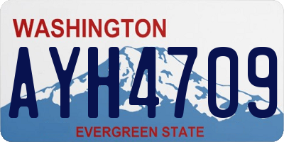 WA license plate AYH4709