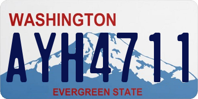 WA license plate AYH4711