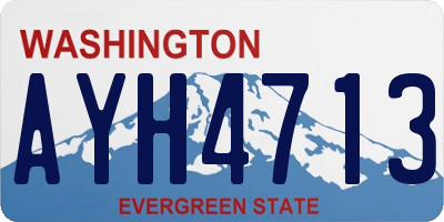 WA license plate AYH4713