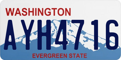 WA license plate AYH4716
