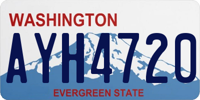 WA license plate AYH4720