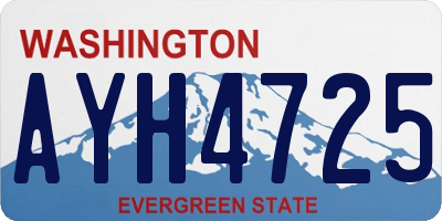 WA license plate AYH4725