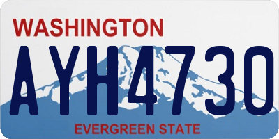 WA license plate AYH4730