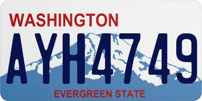 WA license plate AYH4749