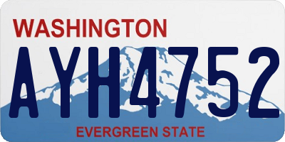 WA license plate AYH4752
