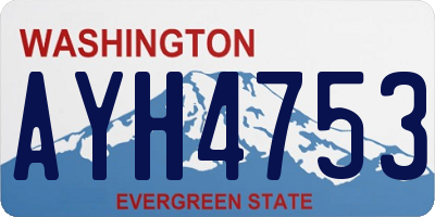 WA license plate AYH4753
