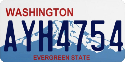 WA license plate AYH4754