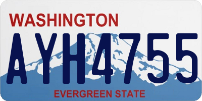 WA license plate AYH4755