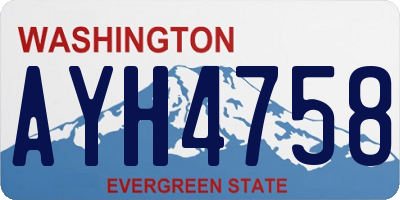 WA license plate AYH4758