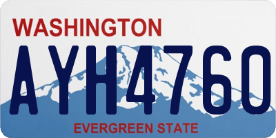 WA license plate AYH4760