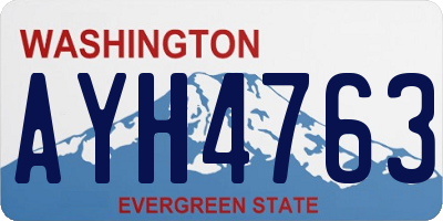 WA license plate AYH4763