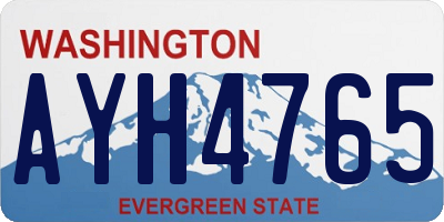 WA license plate AYH4765