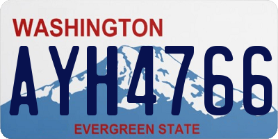 WA license plate AYH4766