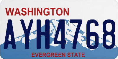 WA license plate AYH4768