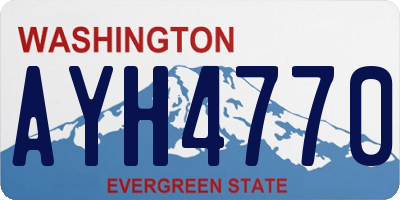 WA license plate AYH4770